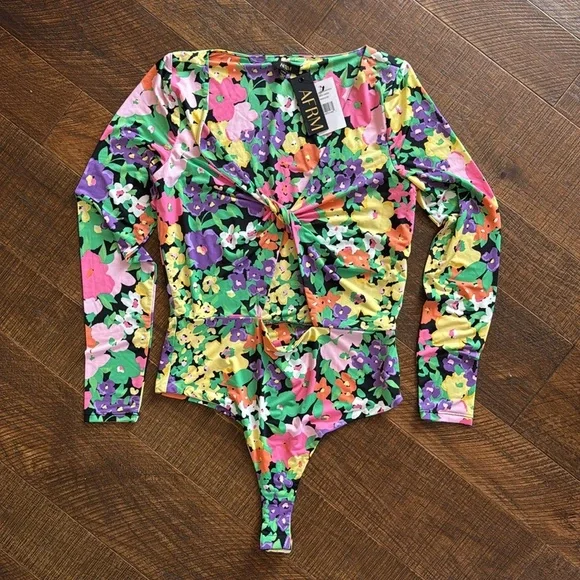 New AFRM Rosa Bodysuit in Neon Garden - Picture 5 of 10